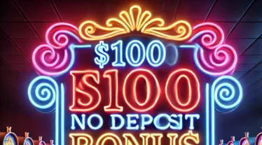 A-neon-sign-in-a-casino-like-setting-that-reads-100-No-Deposit-Bonus-at-Planet-7-Casino